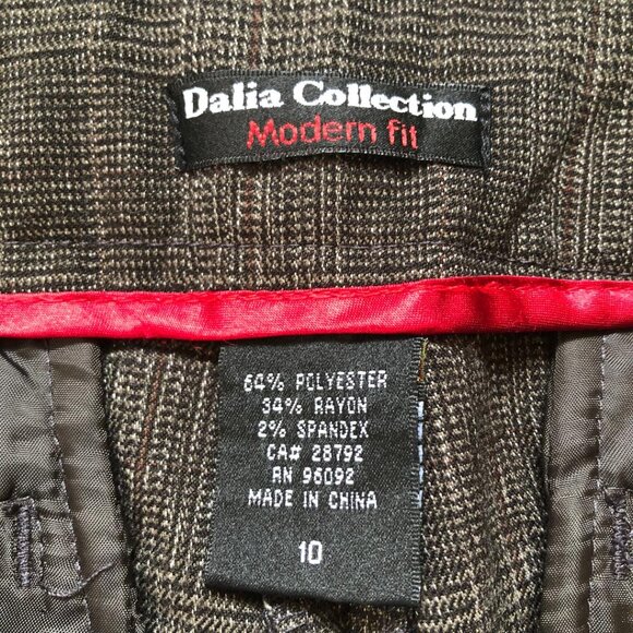 Dalia Collection Modern Fit, Brown/Black plaid, pants, cropped ankle, Sz: 10 - Picture 4 of 11